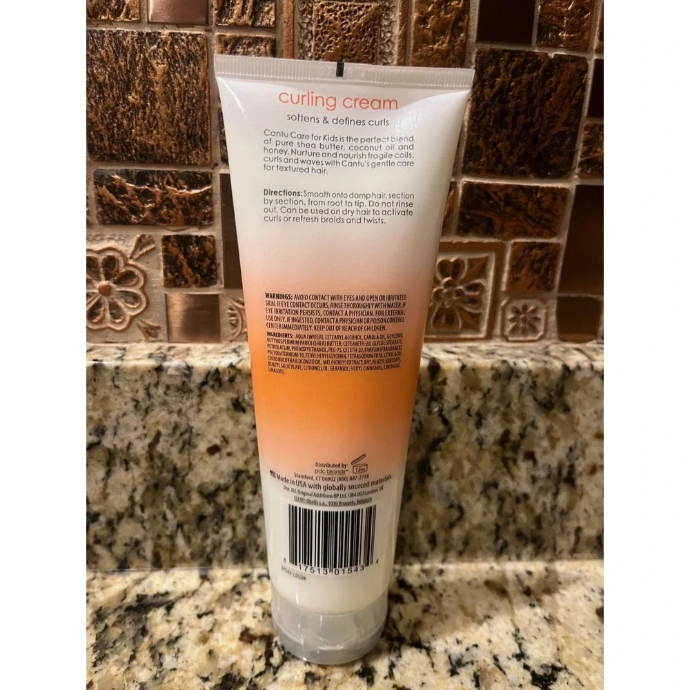 Cantu Care for Kids Curling Cream 8oz SheaButter Coconut Oil Honey Frizz Control